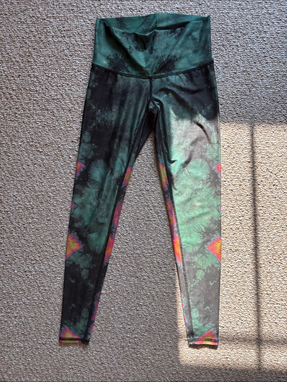 teeki Green Black Tie-Dye Crop Tank & Leggings Set - Picture 5 of 6